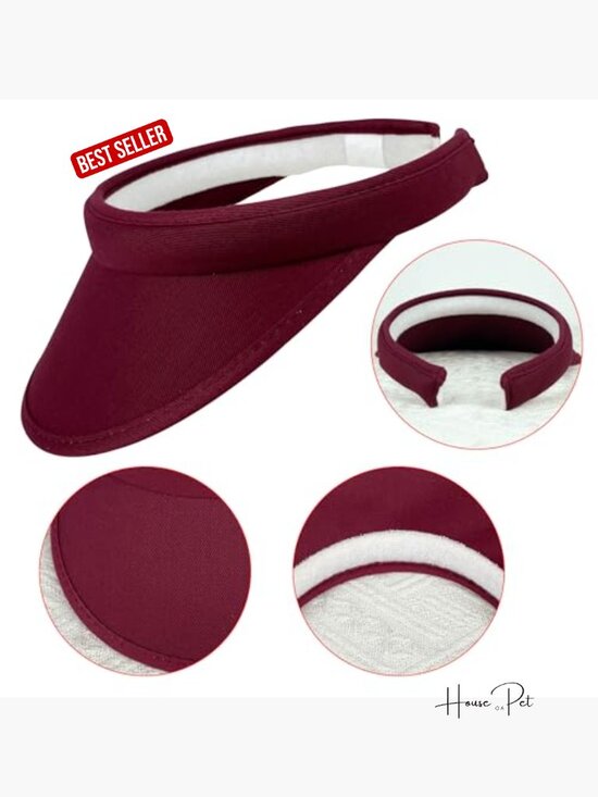 4 Pack Clip on Cotton Wide Brim Sun Visor Hats for Women Men Outdoor Sports Golf